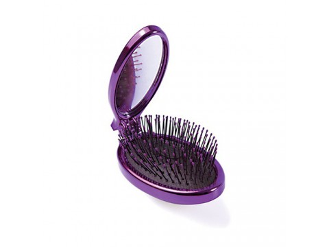 WETBRUSH POP&GO METALLIC SULENKIAMAS PLAUKŲ ŠEPETYS SU VEIDRODĖLIU Violetinė spalva